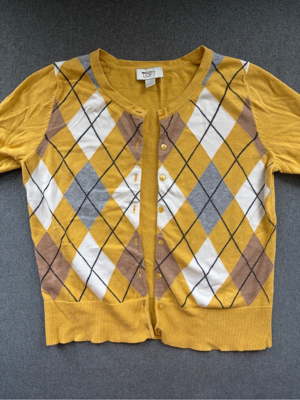 Ann Taylor Loft Yellow short sleeve Cardigan